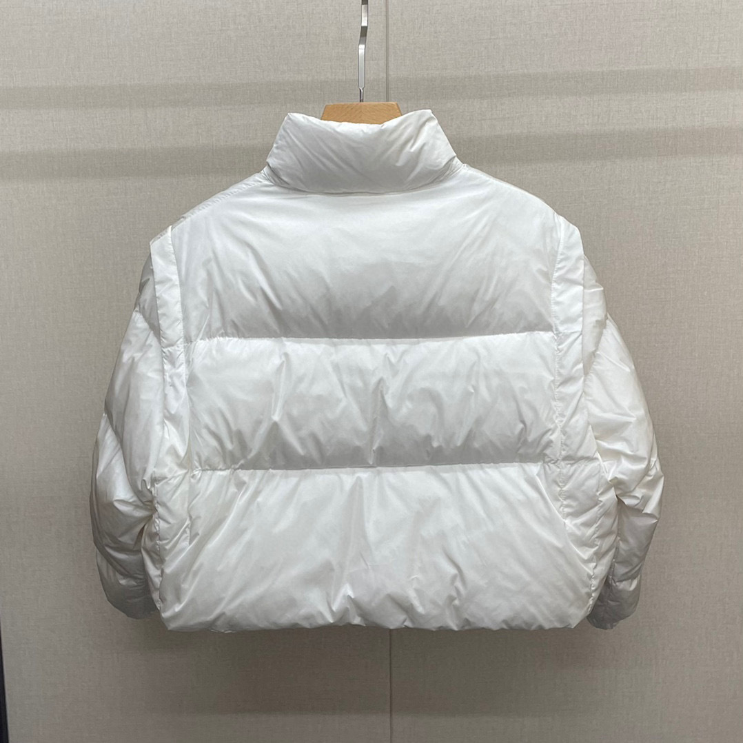 Prada Re Nylon Cropped Convertible Down Jacket Manches Detachables