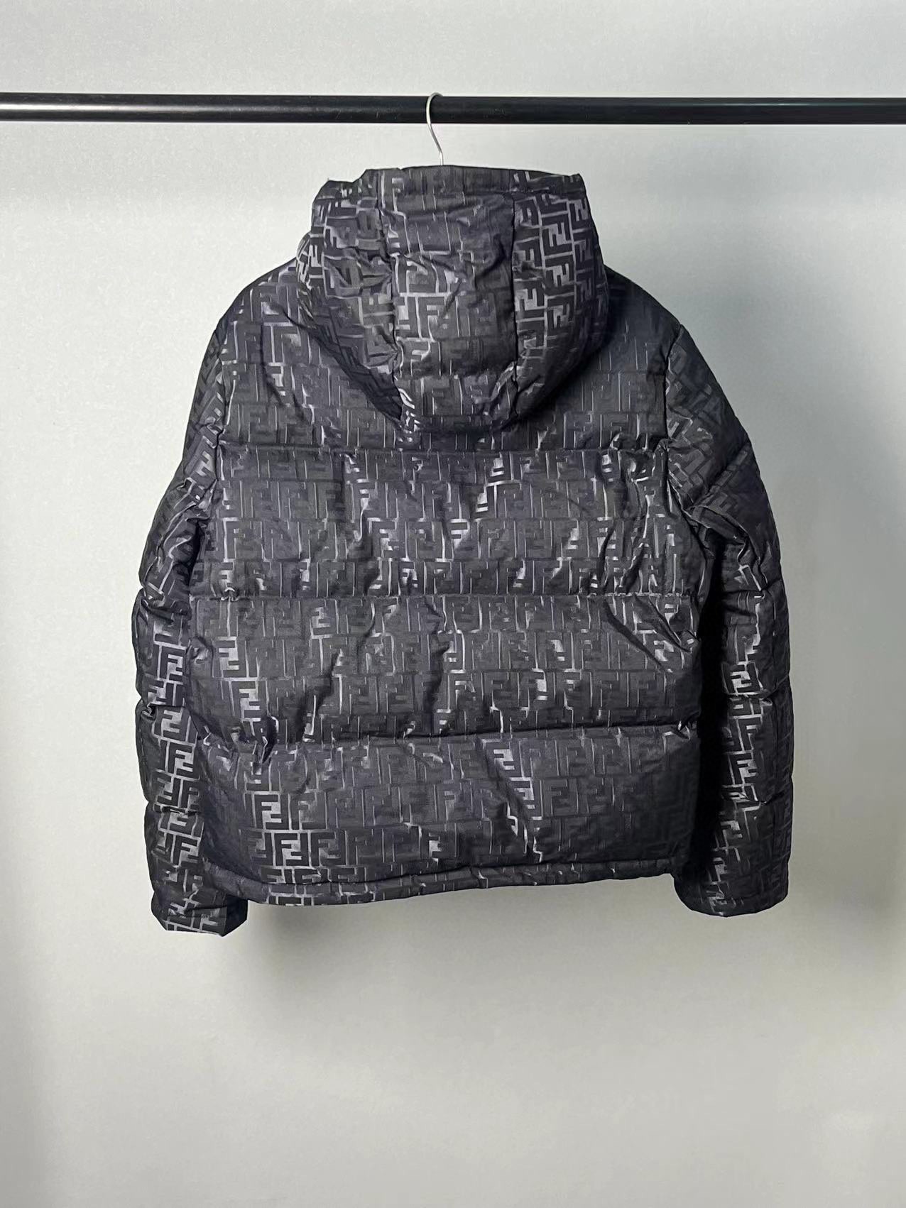 Fendi FF Zucca Monogram Hooded Puffer