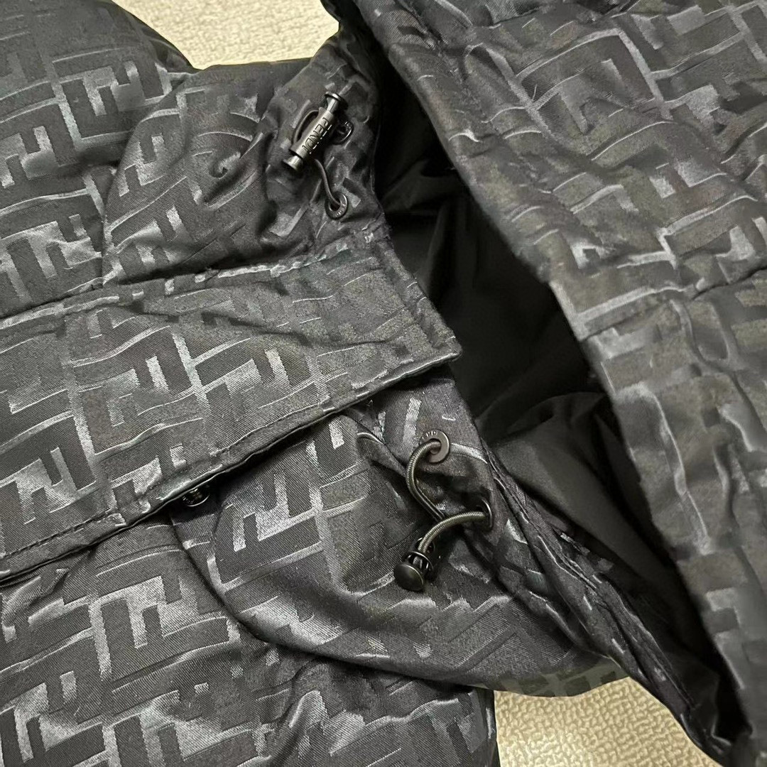 Fendi FF Zucca Monogram Hooded Puffer