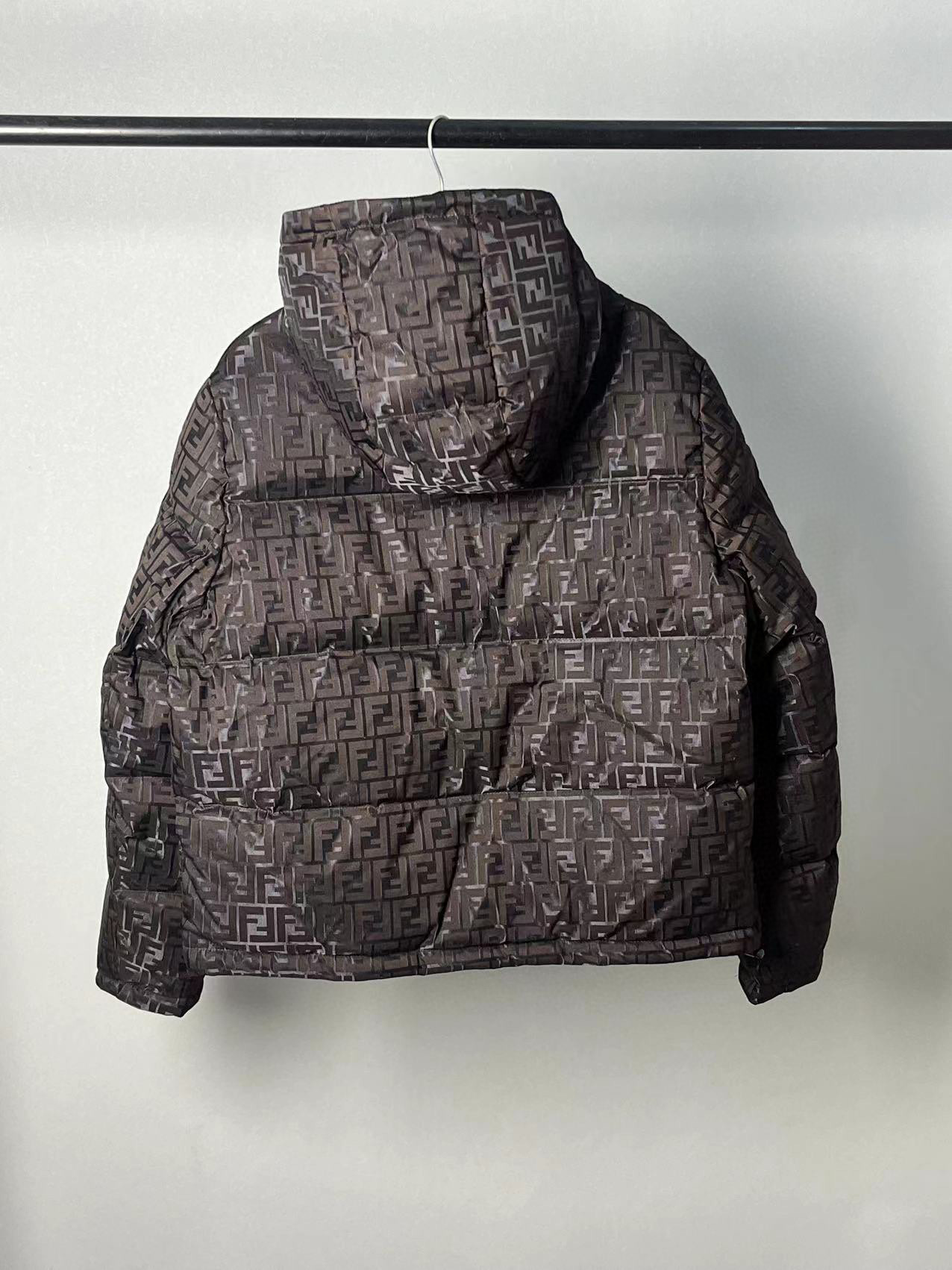 Fendi FF Zucca Monogram Hooded Puffer